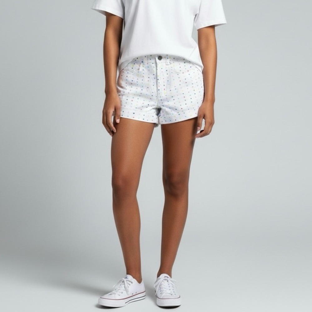 American Apparel Jeans Polka Dot Cuffed High-waisted Shorts
